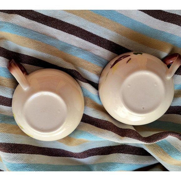 Set of I Love Lucy MCM Brock Of California Brown Country Lane Farmhouse Cups - Picture 5 of 14